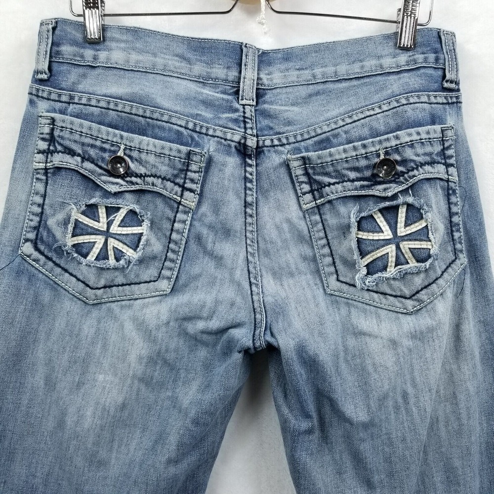 Urban Pipeline Jeans Men 33‎ x 31 Relaxed Straight Iron Cross Flap Pocket Goth